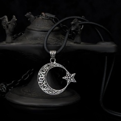Silver necklace "Moon&Star" - 139