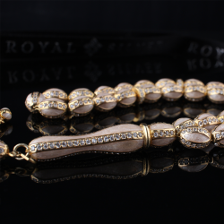 Gold plated Silver rosary 'Rose' - 455