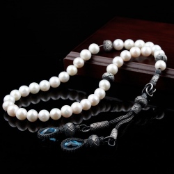 Pearl and silver rosary - 594