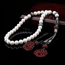 Pearl and silver rosary - 592