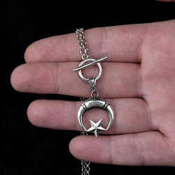 Silver necklace "Moon&Star" - 133