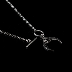 Silver necklace "Moon&Star" - 132