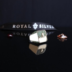 Silver ring 'Astana' Green