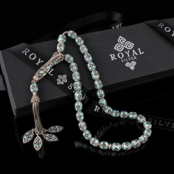 Exclusive Silver rosary 'Turquoise' - 454