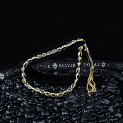 Gold plated Silver rosary 'Black' - 459