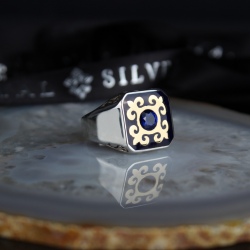 Silver ring "Lilium" - Blue