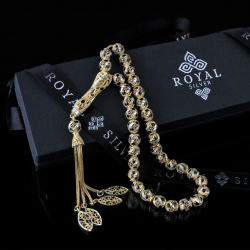 Gold plated Silver rosary 'Black' - 451