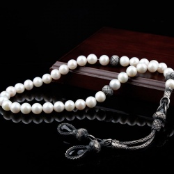 Pearl and silver rosary - 593