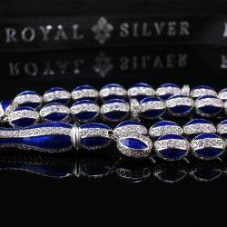 Exclusive Silver rosary 'Blue' - 460