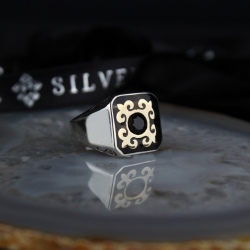 Silver ring "Lilium" - Black